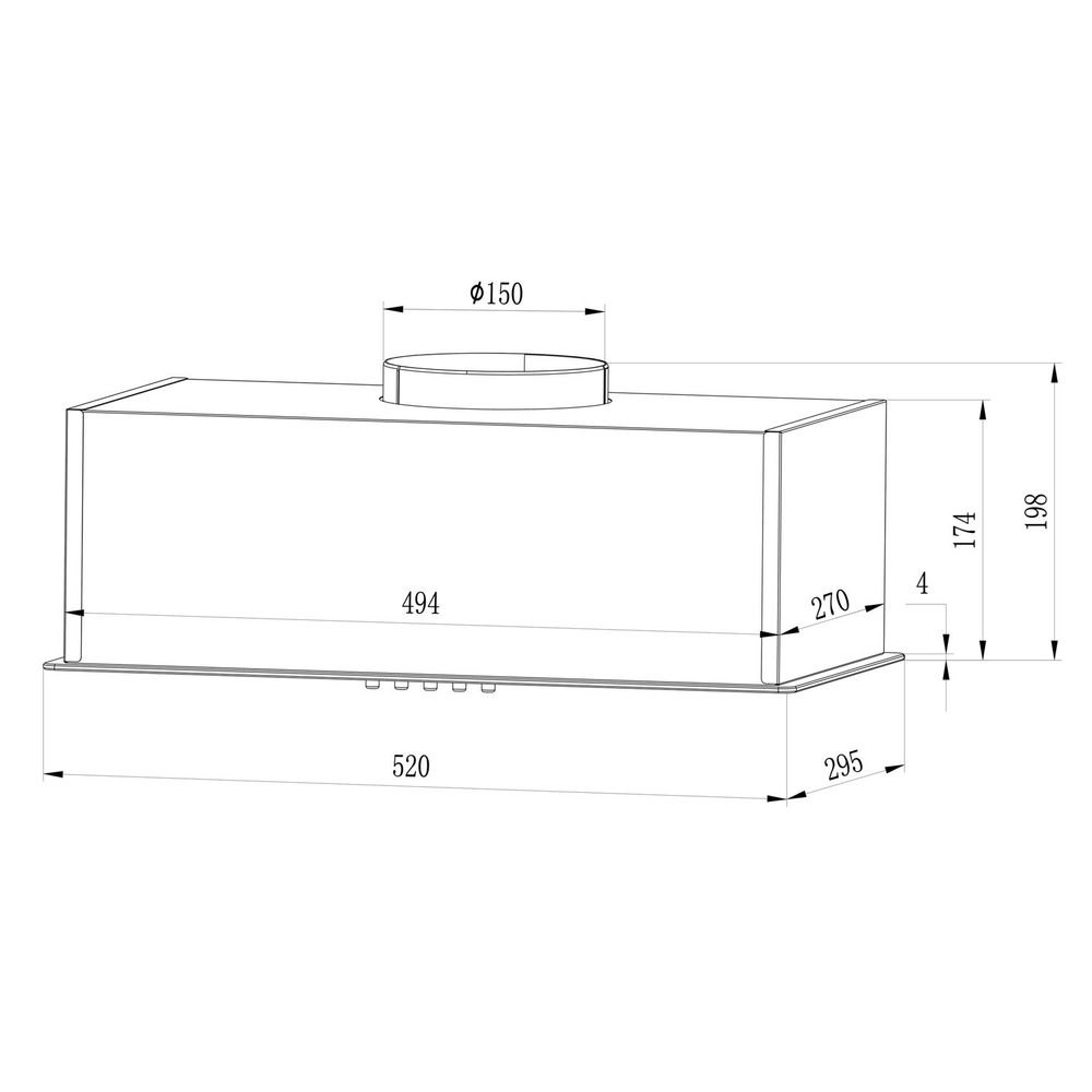 Napa za ispod ormarića 52 cm crna BT-236 slika 6