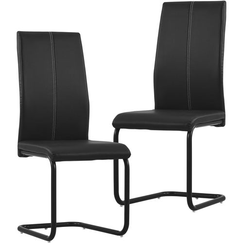 Konzolne blagovaonske stolice od umjetne kože 2 kom crne slika 25