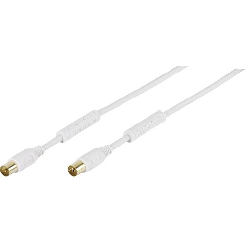 Vivanco antene priključni kabel [1x 75 Ω antenski ženski konektor - 1x 75 Ω antenski muški konektor] 10.00 m 100 dB pozlaćeni kontakti, s feritnom jezgrom bijela slika 1