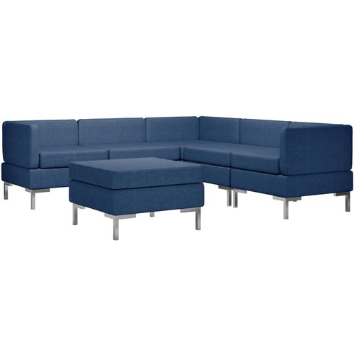 6-dijelni set sofa od tkanine plavi slika 20