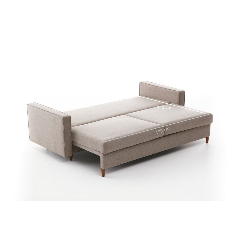 Eva - Krem Sofa na Razvlačenje za 3 Osobe slika 8