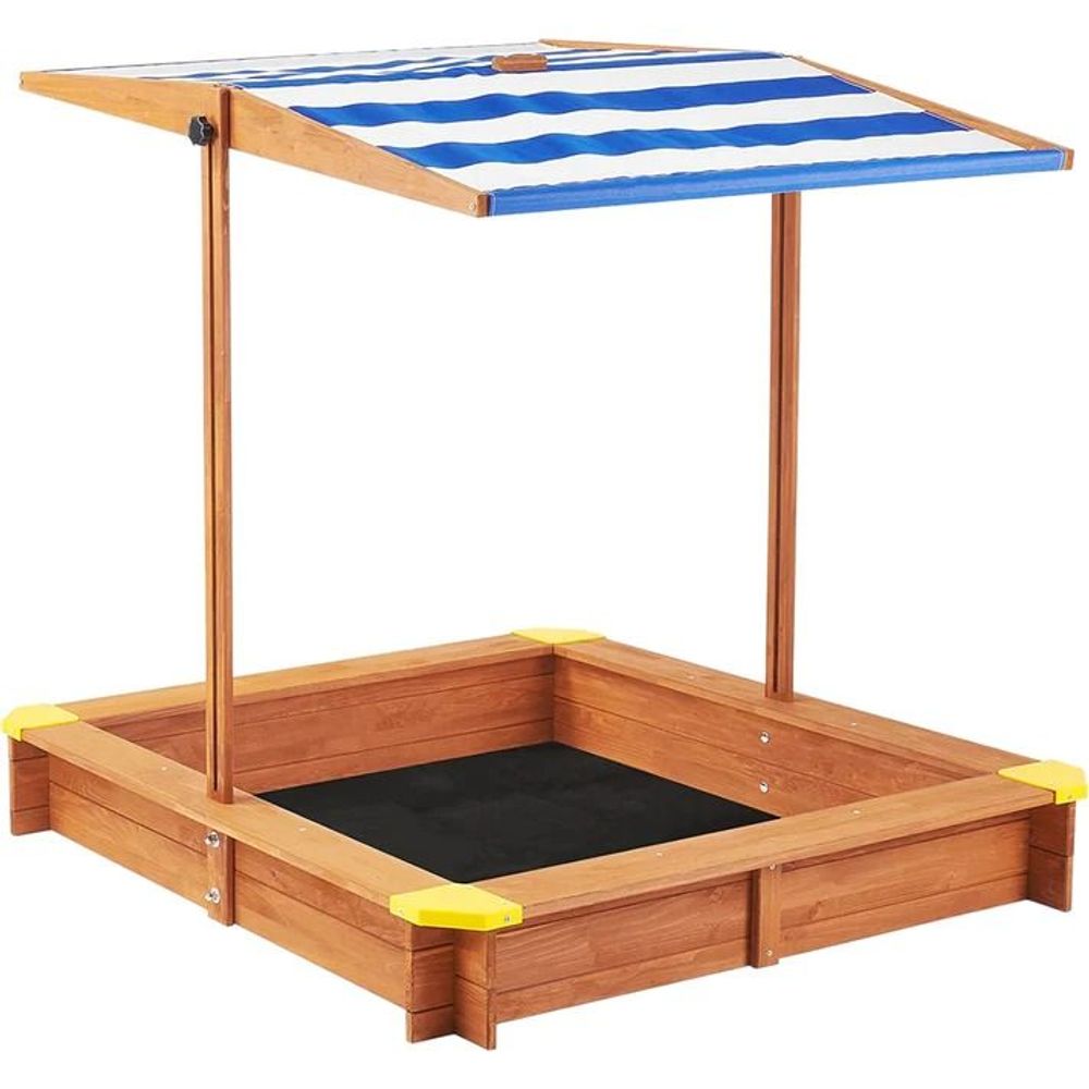 Kinder Home Drveni pješčanik sa podesivom tendom, 118х118cm slika 1
