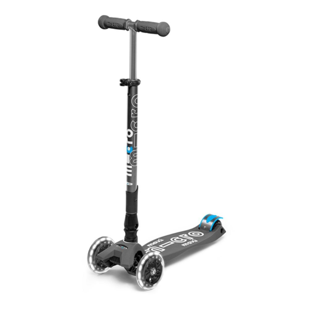 Micro Romobil Maxi Deluxe Sklopivi LED, Vulkan Siva slika 1