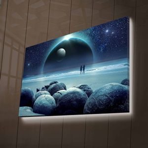 NASA-022 Multicolor Decorative Led Lighted Canvas Painting