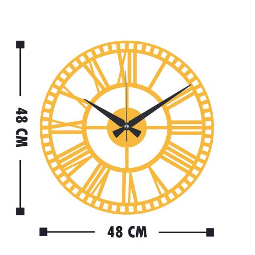 Wallity Ukrasni metalni zidni sat, Metal Wall Clock 10 - Gold slika 3