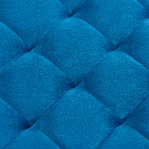 Klupa od plave baršunaste tkanine i nehrđajućeg čelika 97 cm slika 2
