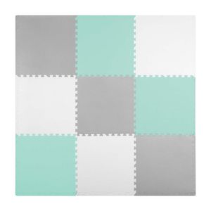 Ricokids pjenasta podloga za slagalice 180x180cm 9 kom sivo-tirkizna