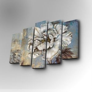 5PUC-011 Multicolor Decorative Canvas Painting (5 Pieces)