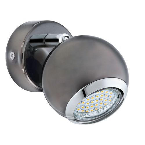 Eglo Bimeda reflektor/1, led, gu10, 1x3w, 240lm, nikl crni/krom  slika 1