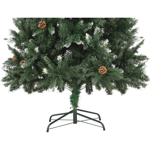 Umjetno božićno drvce sa šiškama i bijelim sjajem 210 cm slika 22