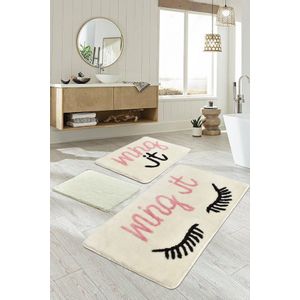 Wing - Ecru Ecru Acrylic Bathmat Set (3 Pieces)