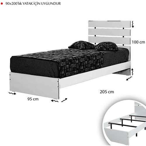 Woody Fashion Jednostruki krevet, Fuga 90LK - Walnut slika 4