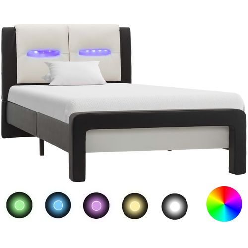 Okvir za krevet od umjetne kože LED crno-bijeli 90 x 200 cm slika 10