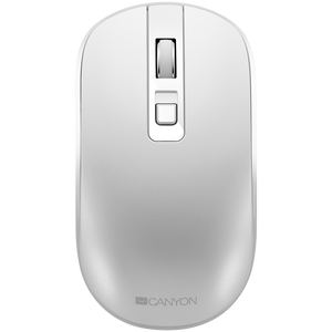 CANYON MW-18, 2.4GHz Wireless Rechargeable Mouse with Pixart sensor, 4keys, Silent switch for right/left keys,Add NTC DPI: 800/1200/1600, Max. usage 50 hours for one time full charged, 300mAh Li-poly battery, Pearl-White, cable length 0.6m, 116.4*63.3*32.3mm, 0.0