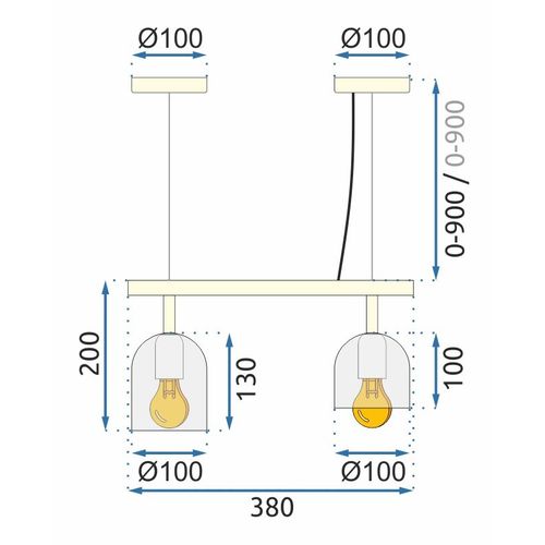 TOOLIGHT VISEĆA SVJETILJKA  APP1032-2C BIJELA slika 9