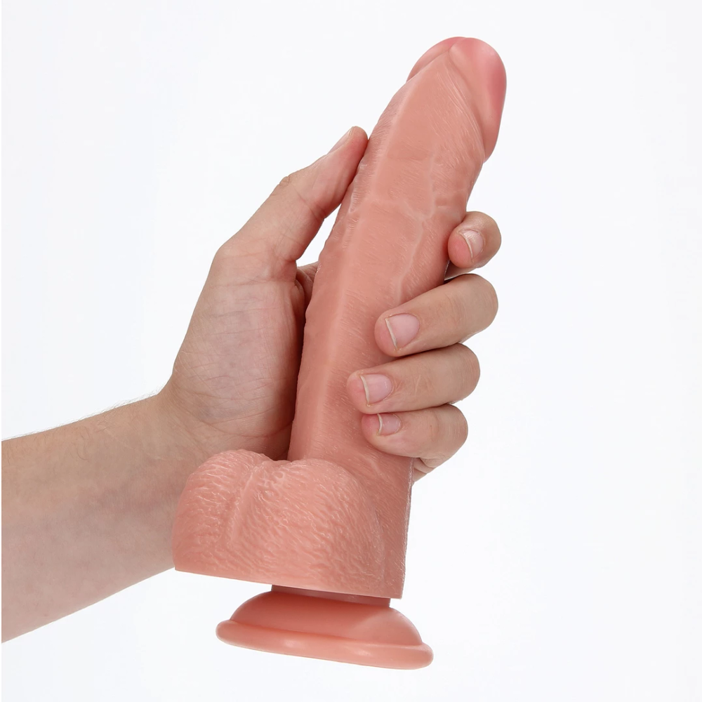 RealRock by Shots Zakrivljeni realistični dildo s kuglicama i vakuumom - 8 / 20,5 cm slika 7