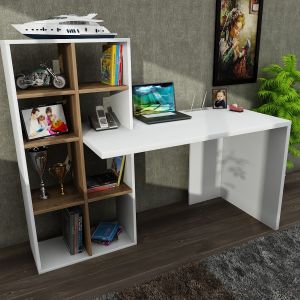 Woody Fashion Radni stol, Bijela boja Orah, Win - White, Walnut