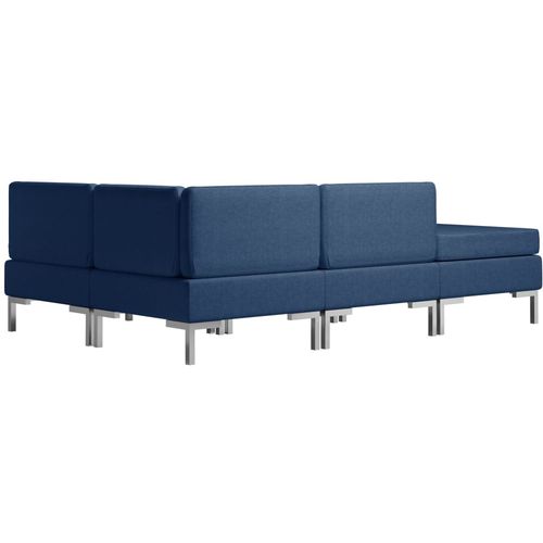 4-dijelni set sofa od tkanine plavi slika 23