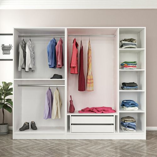 Kale 5 Bolme 2 Cekmece 190 - White White Wardrobe slika 1