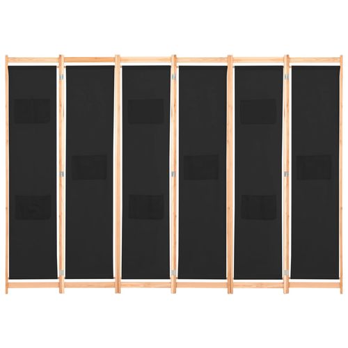 Sobna pregrada sa 6 panela od tkanine 240 x 170 x 4 cm crna slika 31