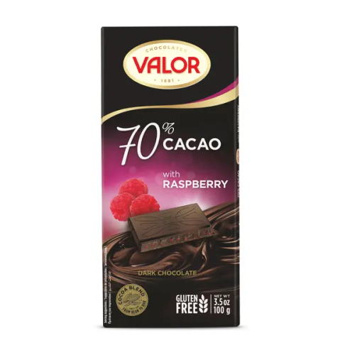 Valor čokolada Dark 70% malina Premium 100 g slika 1