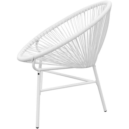Vrtna okrugla stolica poliratan bijela slika 4