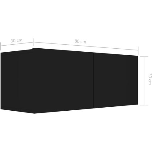 TV ormarić visoki sjaj crni 80 x 30 x 30 cm od iverice slika 8