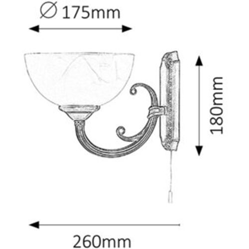 Rabalux Marlene zidna lampa E14 40W bronza Klasična rasveta slika 2