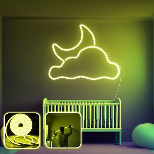 Opviq Dekorativna zidna led rasvjeta Good Night - Medium - Yellow slika 1