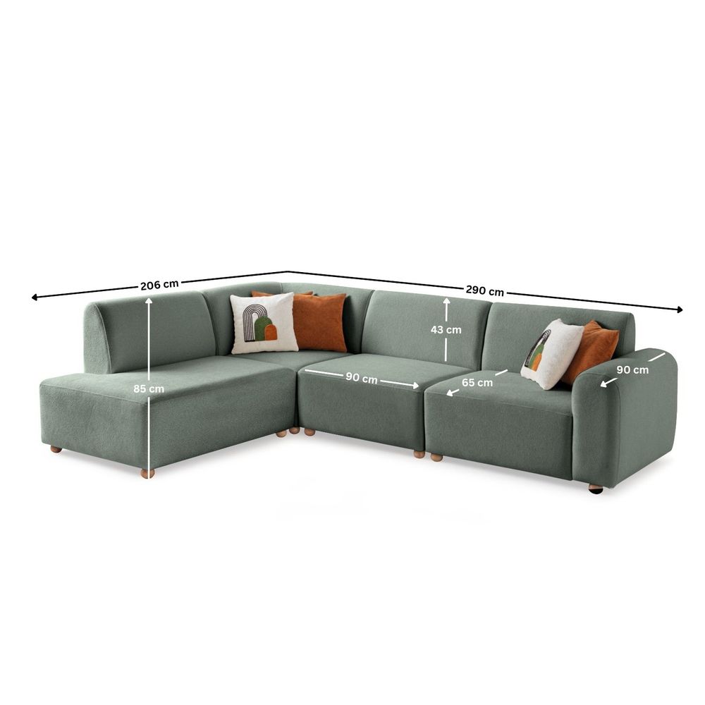 Ugaona Sofa S-Loft Left - boja: morska zelena slika 13