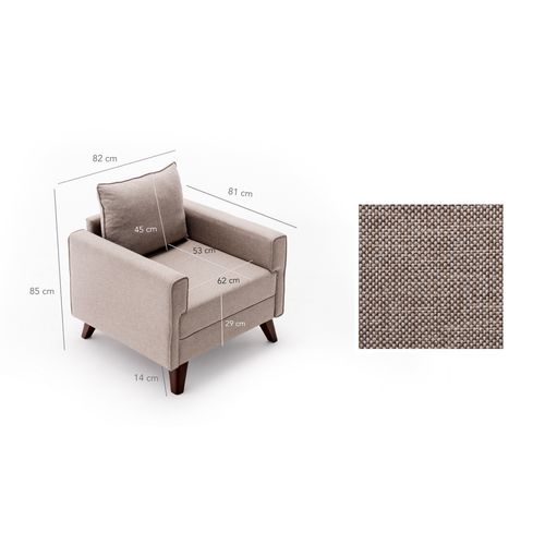 Atelier Del Sofa Sofa, Krem, Bella Armchair - Cream slika 7