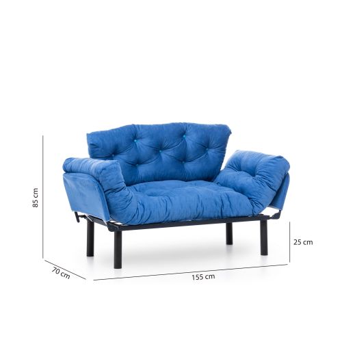 Atelier Del Sofa Dvosjed na razvlačenje NITTA plava , Nitta - Blue slika 4