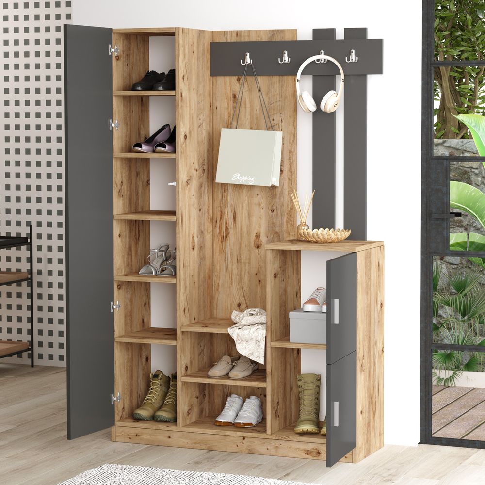 Dd7-Aa Atlantic Pine Anthracite Hall Stand slika 4