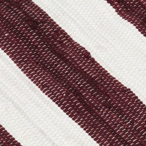 Ručno tkani tepih Chindi od pamuka 120 x 170 cm bordo-bijeli slika 18
