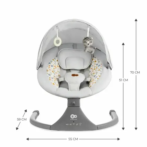 Kinderkraft Električna njihaljka LUMI 2, Light Grey slika 8