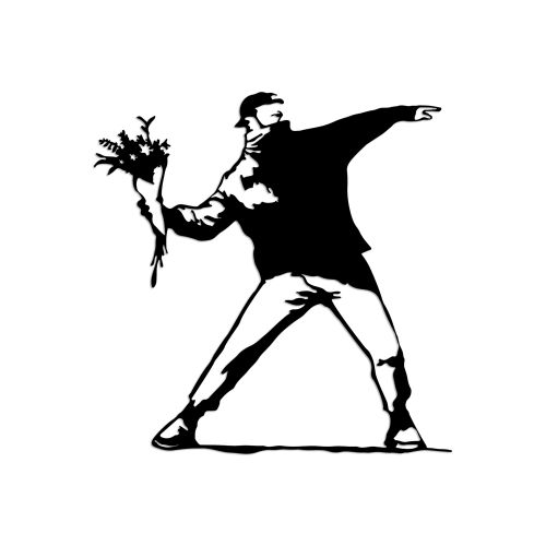 Wallity Metalna zidna dekoracija Banksy Metal 01 slika 4