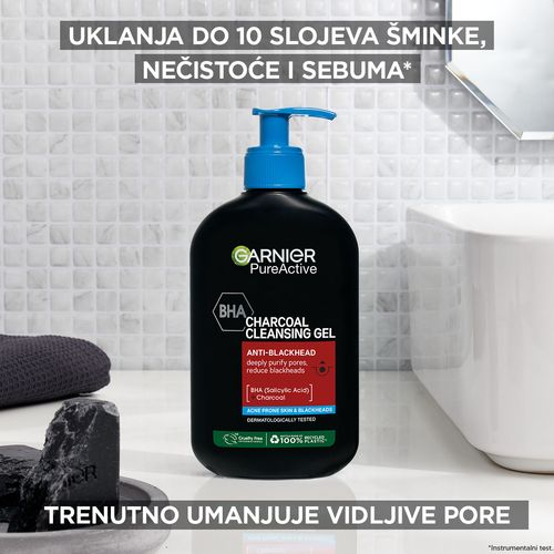 Garnier Pure Active Charcoal gel za čišćenje protiv mitesera 250ml slika 3