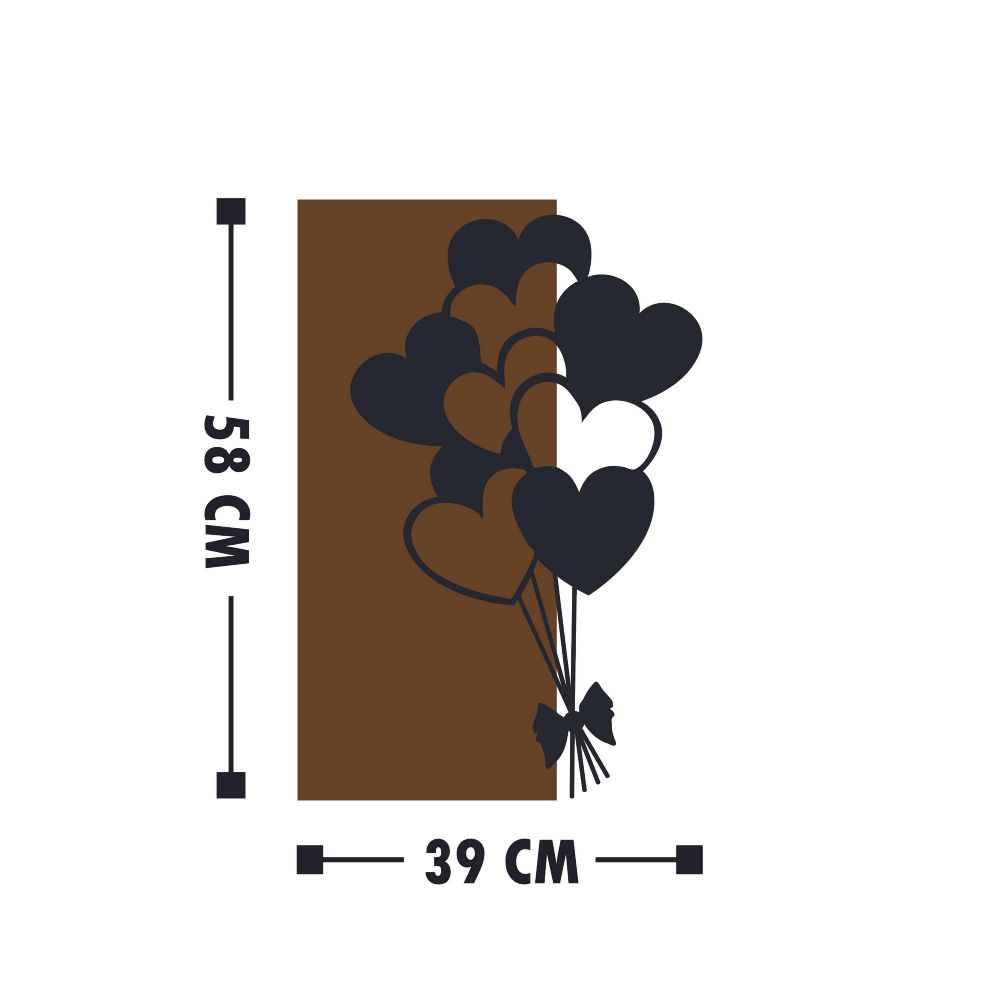 Dekorativni Zidni Ukras 'Love Metal Walnut' u Crnoj Boji slika 3