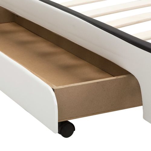 Okvir za krevet od umjetne kože s ladicama bijeli 90 x 200 cm slika 40