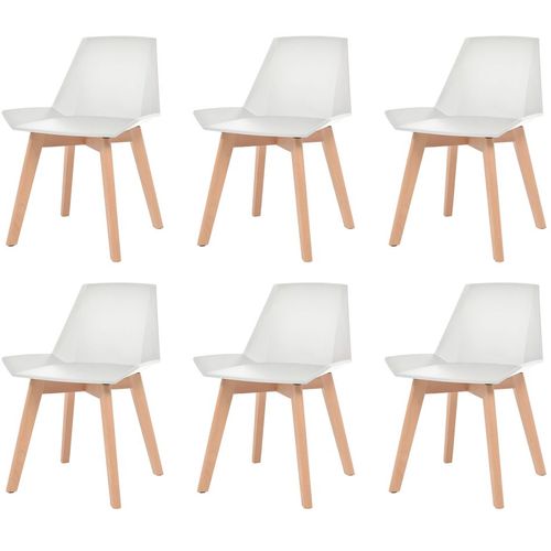 Blagovaonske stolice od plastike 6 kom bijele slika 13