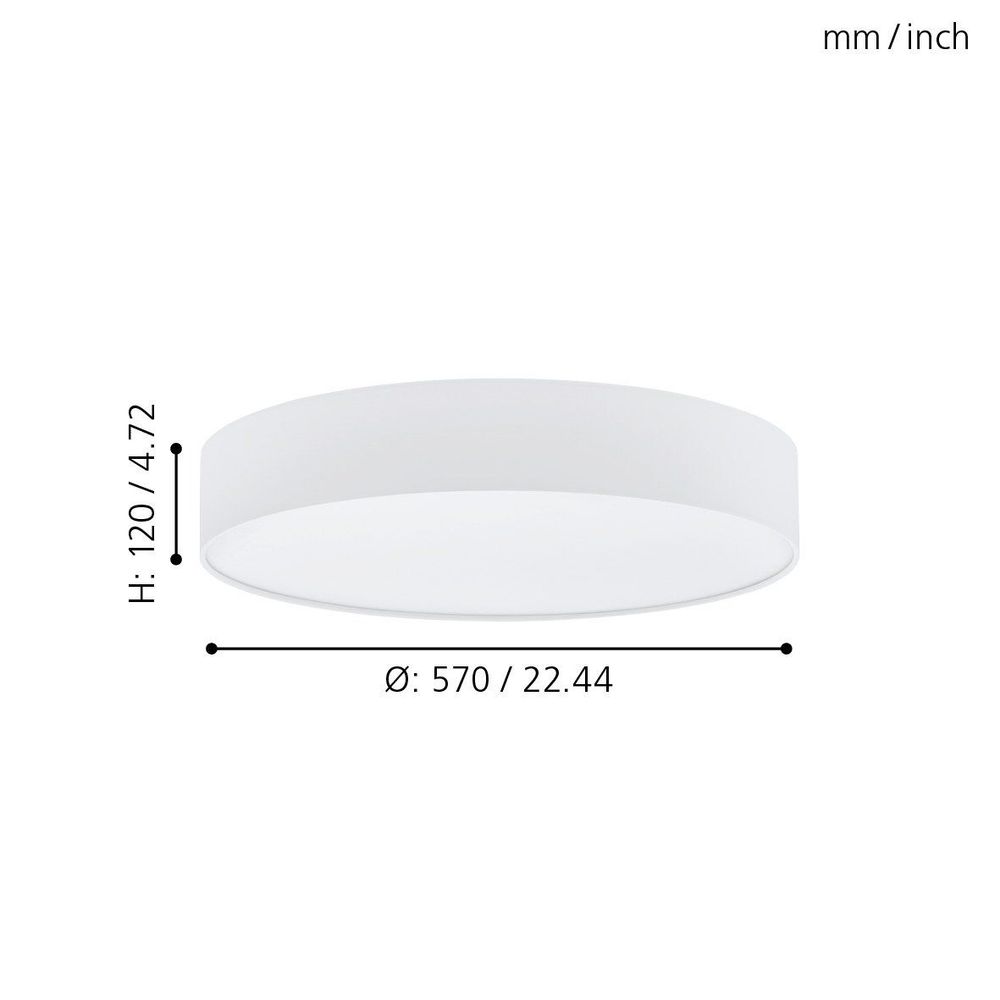 Eglo Romao 1 Plafonjera sa LED Rasvjetom, 40W, Promjer 570mm, Dimabilna, Bijela, sa Daljinskim Upravljačem slika 3