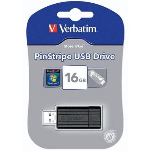 USB 16GB 2.0, Verbatim, PinStripe, crni, V049063 slika 2