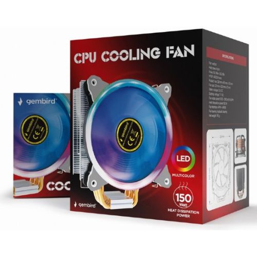 CPU-HURACAN-ARGB-X130 Gembird LED  UNI kuler 150W 120mm.Fan +/-1600rpm 26dBa LGA 775/115x/1200/AMD slika 4