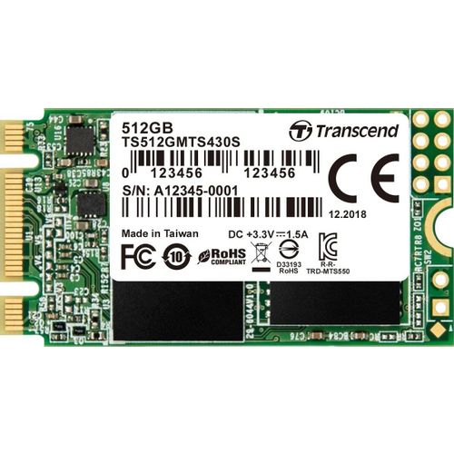 Transcend TS512GMTS430S 512GB, M.2 2242 SSD, SATA3 B+M Key, TLC slika 1