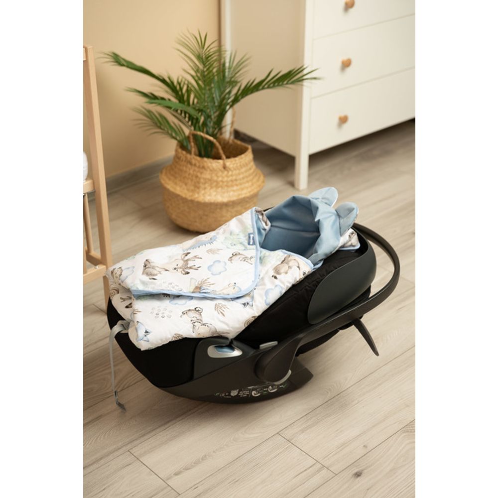 Baršunasti kolević swaddle deka xl stroll plava slika 7