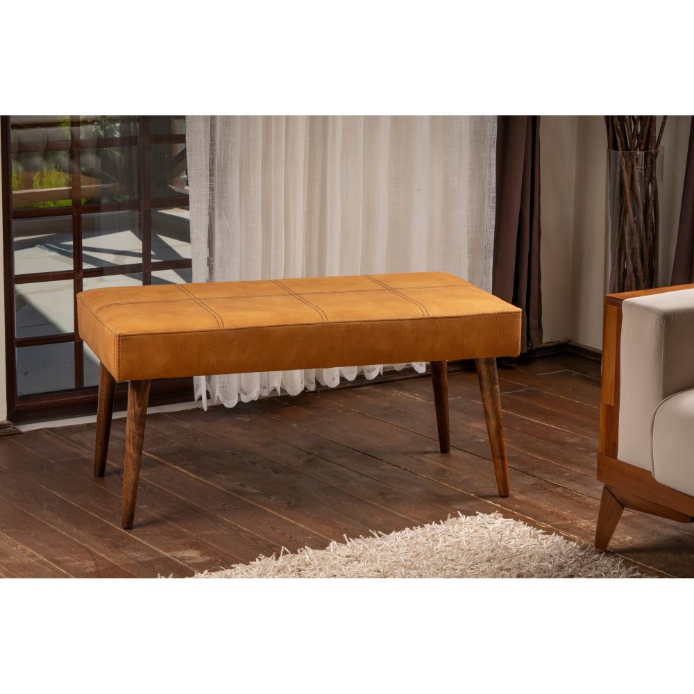 Pouf Taburet 'Pole' - Senf Boja slika 1