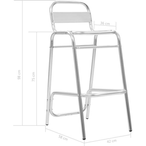 Složivi barski stolci 2 kom aluminijski slika 40