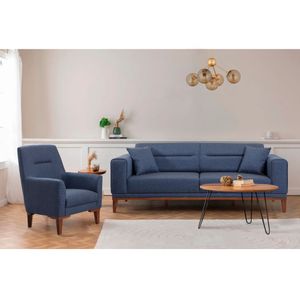 Atelier Del Sofa LÄ°ONES-TKM1-1048 Dark Blue Sofa-Bed Set