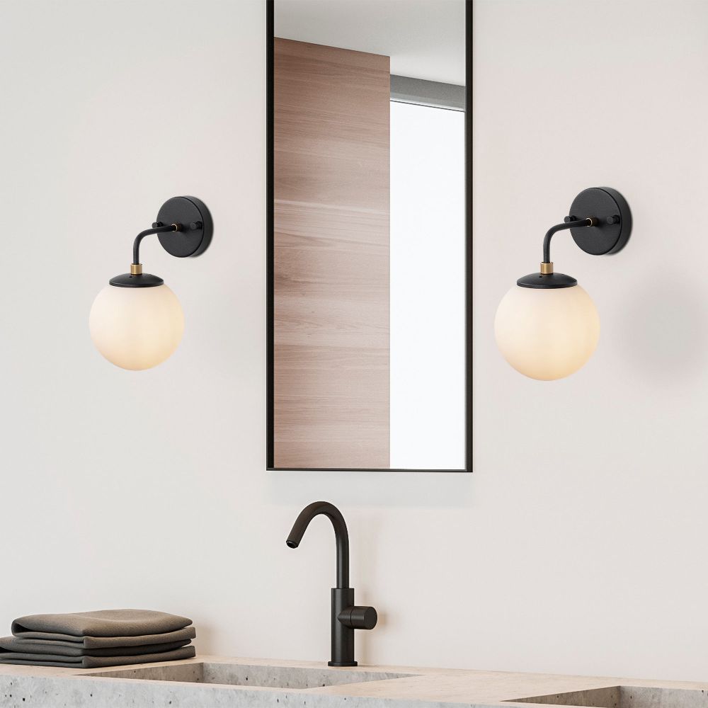 Horn - 12217 Crna Antikna Krem Zidna Lampa slika 3