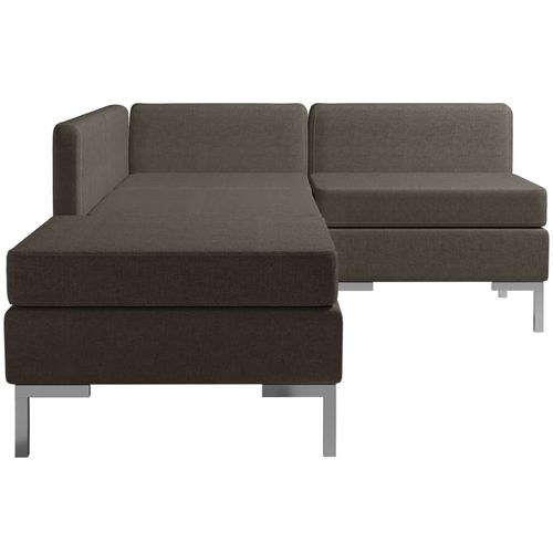4-dijelni set sofa od tkanine smeđe-sivi slika 30